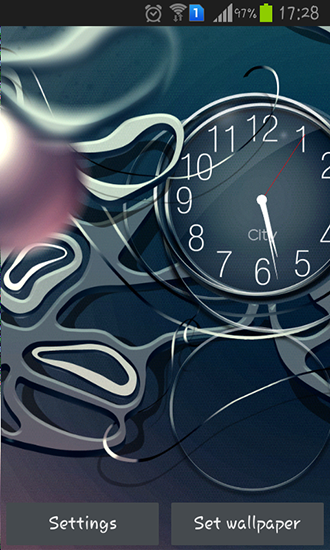 Black clock - ladda ner levande bakgrundsbilder till Android 2.3 mobiler.