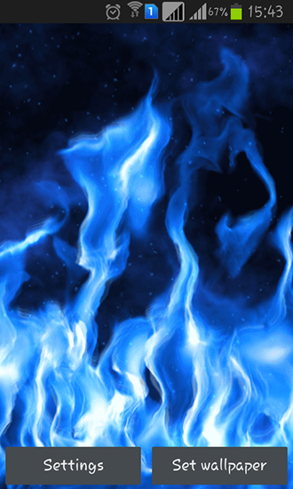 Blue flame - ladda ner levande bakgrundsbilder till Android 4.3.1 mobiler.