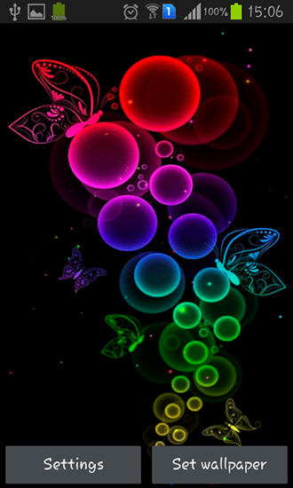 Bubble and butterfly - ladda ner levande bakgrundsbilder till Android 4.4.2 mobiler.