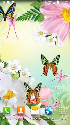Gratis Blommor live wallpaper för Android på surfplattan arbetsbordet: Butterflies.