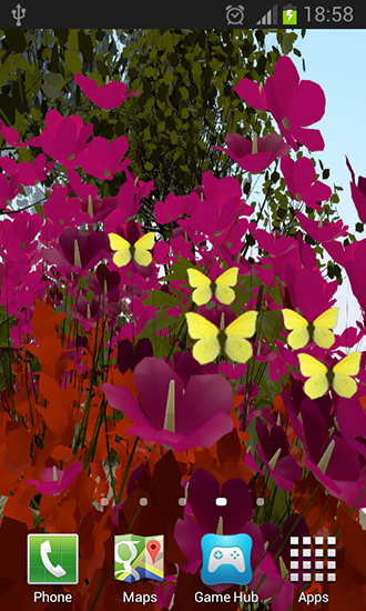 Gratis Växter live wallpaper för Android på surfplattan arbetsbordet: Butterflies by Wizzhard.