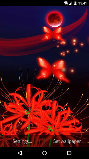 Butterfly and flower 3D - ladda ner levande bakgrundsbilder till Android 4.2.2 mobiler.