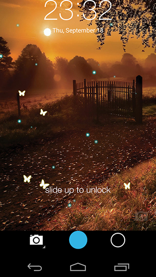Butterfly locksreen - ladda ner levande bakgrundsbilder till Android 2.3.4 mobiler.