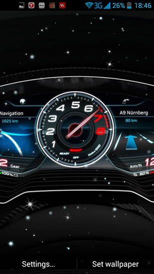 Car dashboard - ladda ner levande bakgrundsbilder till Android 9.0 mobiler.
