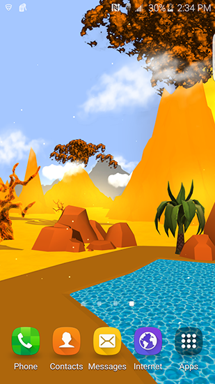 Gratis Interactive live wallpaper för Android på surfplattan arbetsbordet: Cartoon desert 3D.