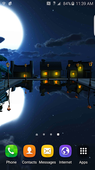 Cartoon night town 3D - ladda ner levande bakgrundsbilder till Android 9.3.1 mobiler.