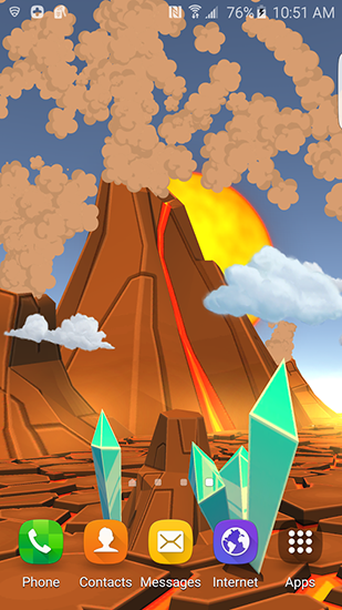 Gratis Landskap live wallpaper för Android på surfplattan arbetsbordet: Cartoon volcano 3D.