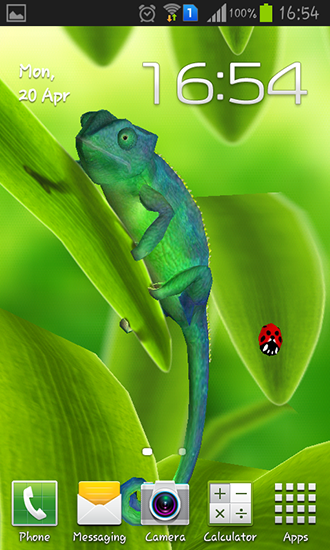 Gratis 3D live wallpaper för Android på surfplattan arbetsbordet: Chameleon 3D.