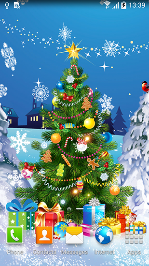 Christmas 2015 - ladda ner levande bakgrundsbilder till Android 2.3 mobiler.