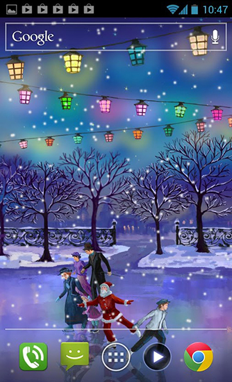 Christmas rink - ladda ner levande bakgrundsbilder till Android 2.3 mobiler.