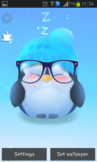 Chubby penguin - ladda ner levande bakgrundsbilder till Android 2.3 mobiler.
