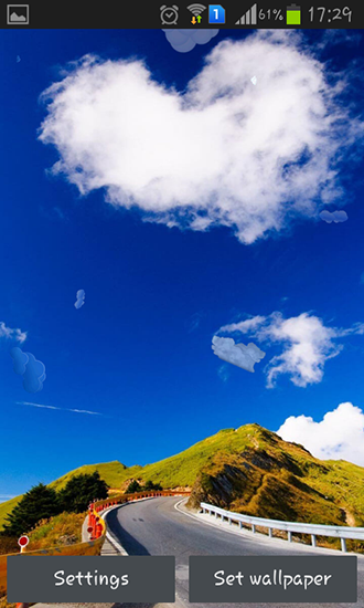 Cloud - ladda ner levande bakgrundsbilder till Android 4.3.1 mobiler.