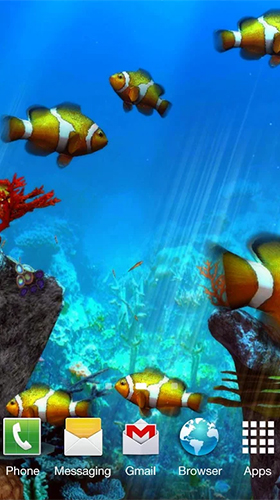Ladda ner Clownfish aquarium 3D - gratis live wallpaper för Android på skrivbordet.