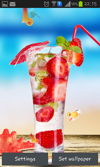 Cocktail - ladda ner levande bakgrundsbilder till Android 4.4 mobiler.
