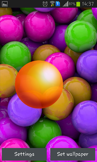Colorful balls - ladda ner levande bakgrundsbilder till Android 4.3.1 mobiler.