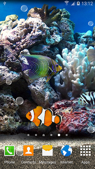 Gratis levande bakgrundsbilder Coral fish 3D på Android-mobiler och surfplattor.