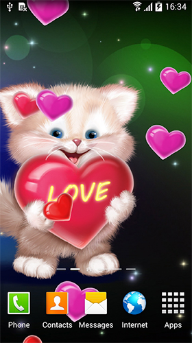 Ladda ner Cute cat by Live Wallpapers 3D - gratis live wallpaper för Android på skrivbordet.