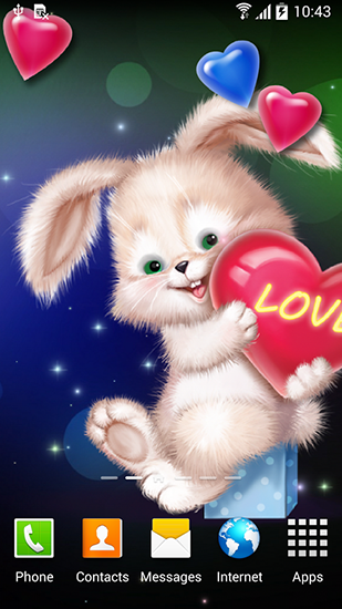 Cute bunny - ladda ner levande bakgrundsbilder till Android 4.0.3 mobiler.