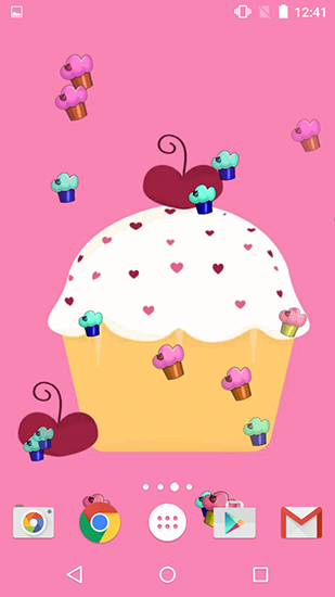 Gratis Vector live wallpaper för Android på surfplattan arbetsbordet: Cute cupcakes.