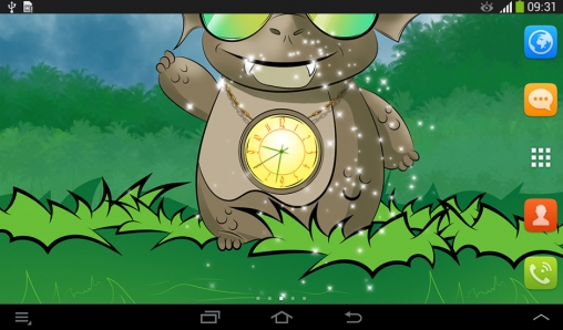 Gratis levande bakgrundsbilder Cute dragon: Clock på Android-mobiler och surfplattor.