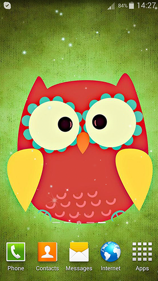 Cute owl - ladda ner levande bakgrundsbilder till Android 4.4.4 mobiler.