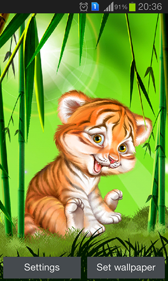 Gratis levande bakgrundsbilder Cute tiger cub på Android-mobiler och surfplattor.