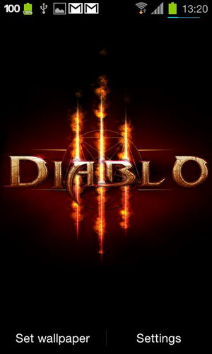 Gratis Logotyper live wallpaper för Android på surfplattan arbetsbordet: Diablo 3: Fire.