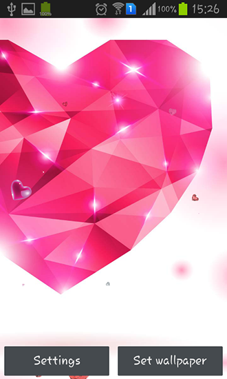 Diamond hearts by Live wallpaper HQ - ladda ner levande bakgrundsbilder till Android 4.4.2 mobiler.