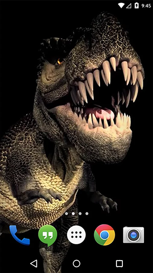 Dino T-Rex 3D - ladda ner levande bakgrundsbilder till Android 4.4.2 mobiler.