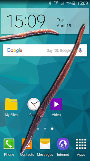 Gratis levande bakgrundsbilder Earthworm in phone på Android-mobiler och surfplattor.