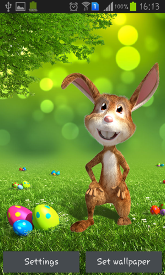 Gratis Interactive live wallpaper för Android på surfplattan arbetsbordet: Easter bunny.
