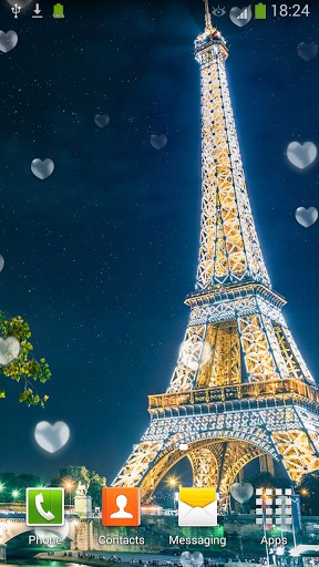 Eiffel tower: Paris - ladda ner levande bakgrundsbilder till Android 3.0 mobiler.