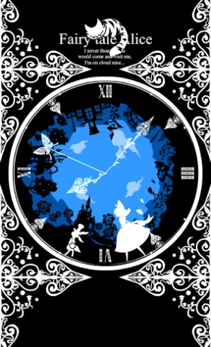 Gratis With clock live wallpaper för Android på surfplattan arbetsbordet: Fairy tale Alice.
