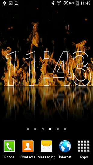 Fire clock - ladda ner levande bakgrundsbilder till Android 1.0 mobiler.