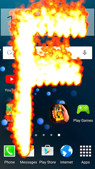 Gratis Interactive live wallpaper för Android på surfplattan arbetsbordet: Fire phone screen.
