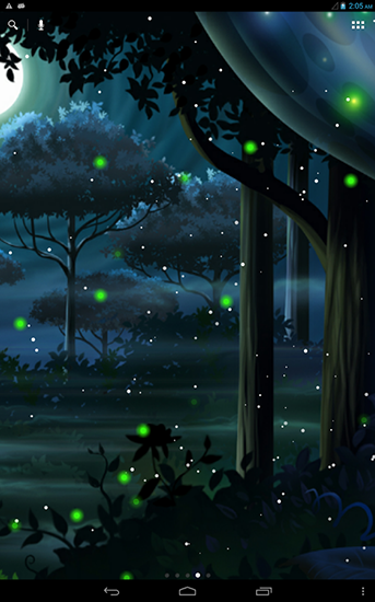 Gratis Fantasi live wallpaper för Android på surfplattan arbetsbordet: Firefly forest.