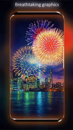 Ladda ner Fireworks by Live Wallpapers HD - gratis live wallpaper för Android på skrivbordet.
