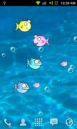 Gratis Interactive live wallpaper för Android på surfplattan arbetsbordet: Fishbowl by Splabs.