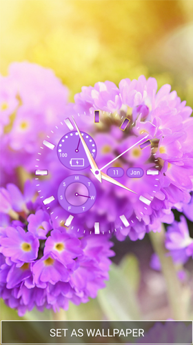 Ladda ner Flower clock by Thalia Spiele und Anwendungen - gratis live wallpaper för Android på skrivbordet.