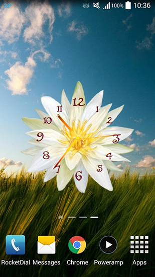 Flower clock - ladda ner levande bakgrundsbilder till Android 4.2.2 mobiler.
