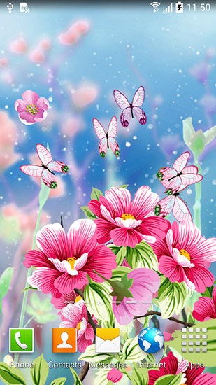 Flowers by Live wallpapers - ladda ner levande bakgrundsbilder till Android 4.1.2 mobiler.