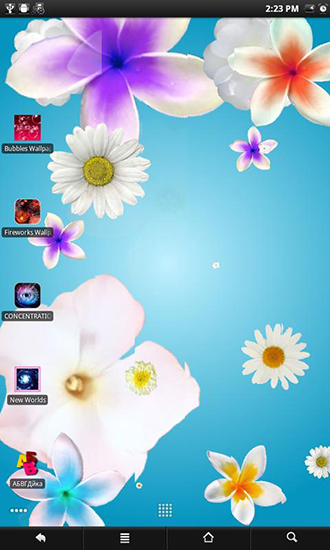Gratis live wallpaper för Android på surfplattan arbetsbordet: Flowers live wallpaper.