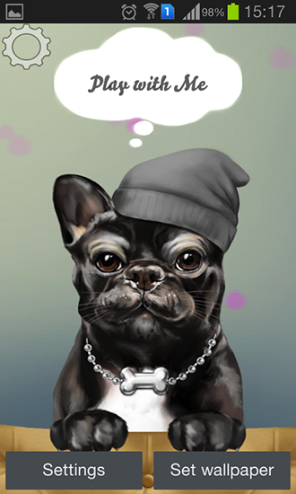 French bulldog - ladda ner levande bakgrundsbilder till Android 4.4.2 mobiler.