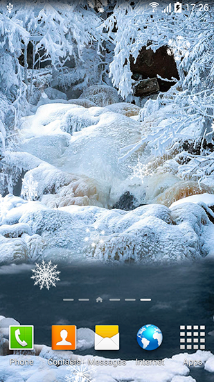 Frozen waterfalls - ladda ner levande bakgrundsbilder till Android 4.4.2 mobiler.
