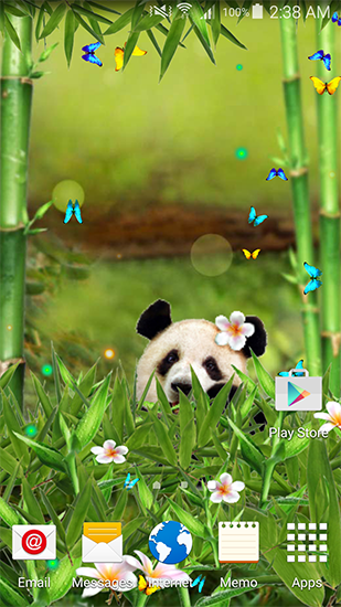 Gratis Interactive live wallpaper för Android på surfplattan arbetsbordet: Funny panda.