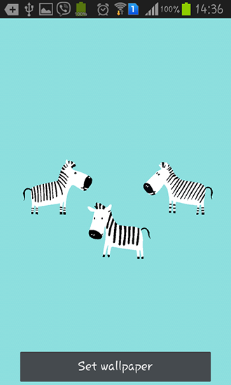 Funny zebra - ladda ner levande bakgrundsbilder till Android 4.3.1 mobiler.