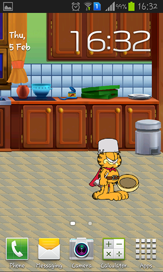 Garfield's defense - ladda ner levande bakgrundsbilder till Android 2.2 mobiler.