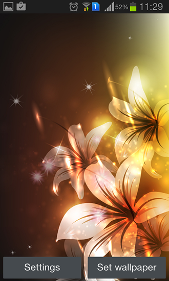 Glowing flowers by Creative factory wallpapers - ladda ner levande bakgrundsbilder till Android 4.4.4 mobiler.