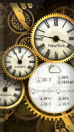 Ladda ner Gold clock by Mzemo - gratis live wallpaper för Android på skrivbordet.