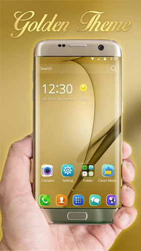 Ladda ner Gold theme for Samsung Galaxy S8 Plus - gratis live wallpaper för Android på skrivbordet.